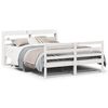vidaXL S&auml;ngram med huvudgavel vit 135x190 cm massiv furu