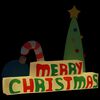vidaXL Uppbl&aring;sbar Merry Christmas dekoration med LEDs 197 cm