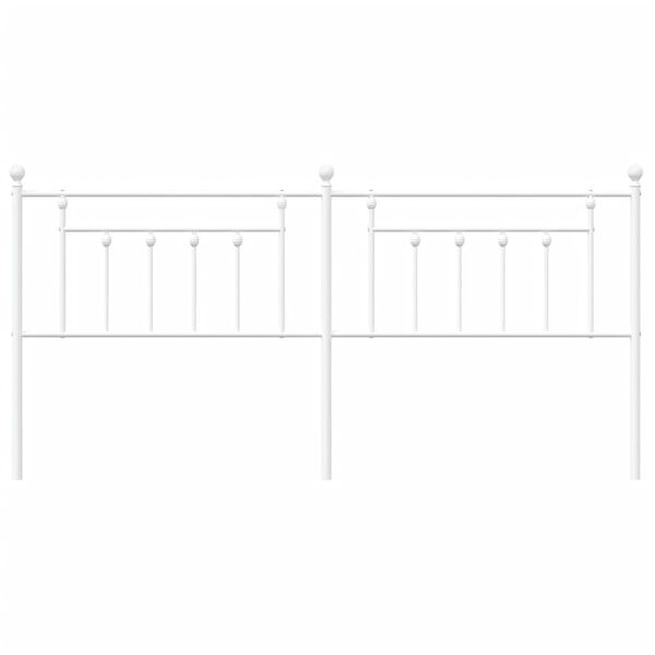 vidaXL Huvudgavel metall vit 200 cm