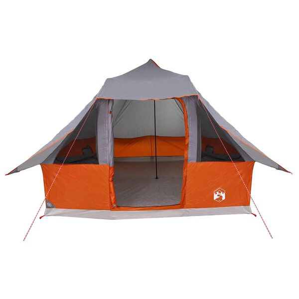 vidaXL Tipi Tält med tak Grå och orange 358 x 296 x 258 cm taffeta
