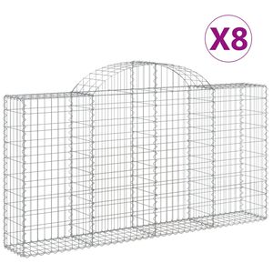 vidaXL Gabioner b&aring;gformade 8 st 200x30x100/120 cm galvaniserat j&auml;rn