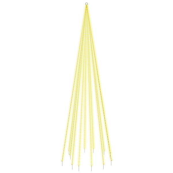 vidaXL Julgran p&aring; flaggst&aring;ng varmvit 732 LEDs 500 cm