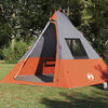 vidaXL Tipi Tält med tak Grå och orange 383 x 338 x 217 cm taffeta