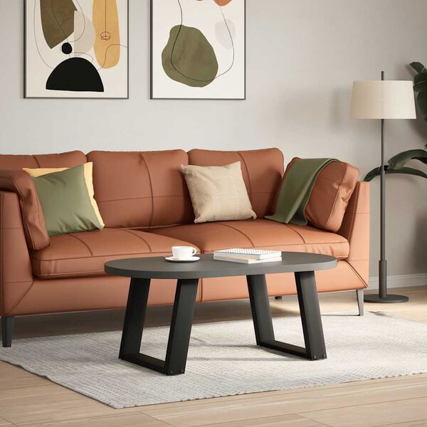 vidaXL Soffbordsben U-formade 2 st svarta 50x(42-43) cm stål