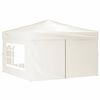 vidaXL Hopfällbart partytält med sidoväggar gräddvit 3x3 m