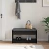 vidaXL Hallb&auml;nk Svart Ek 83 x 38 x 45 cm Konstruerat Tr&auml; och Tyg