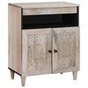 vidaXL Sideboard Blekt Vitt 60 x 33 x 75 cm Massivt mangotr&auml;