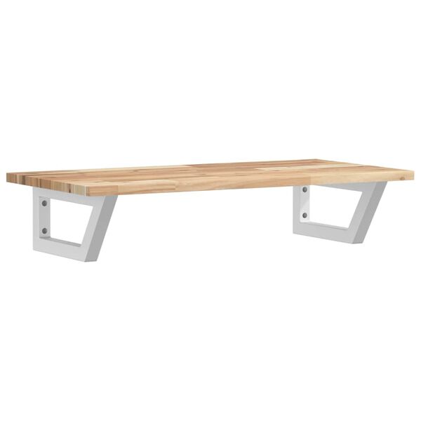 vidaXL V&auml;ggmonterad handfatshylla st&aring;l och massivt akaciatr&auml;