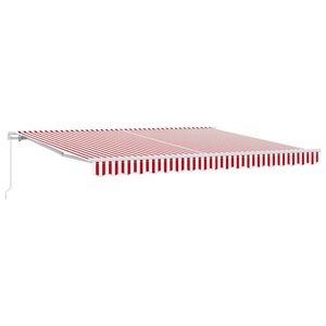 vidaXL Utdragbar markis R&ouml;d och Vit 400 &times; 350 cm