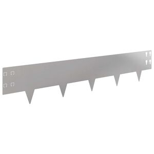 vidaXL Kant f&ouml;r gr&auml;smatta 30 st 100 x 20 cm St&aring;l Silver