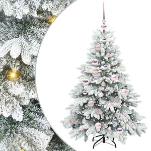 vidaXL Konstgjord julgran med 150 LED-lampor Vit 120 cm PE och PVC