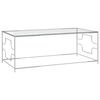 vidaXL Soffbord silver 120x60x45 cm rostfritt st&aring;l och glas