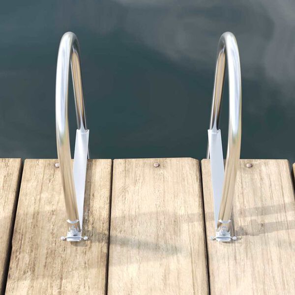 vidaXL 5-stegs bryggstege Silver 45 &times;11,5 &times;190 cm Aluminium