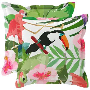 vidaXL Kudd&ouml;verdrag 2 st HOUTEN Flerf&auml;rgsdesign 30 x 30 cm Polyester