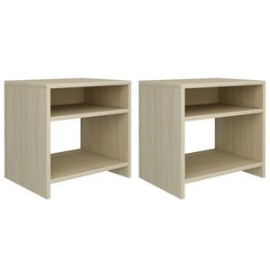 vidaXL S&auml;ngbord 2 st sonoma-ek 40x30x40 cm konstruerat tr&auml;