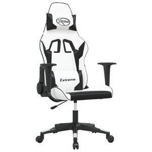 vidaXL Gamingstol vit och svart konstl&auml;der