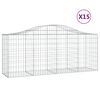 vidaXL Gabioner b&aring;gformade 15 st 200x50x80/100 cm galvaniserat j&auml;rn