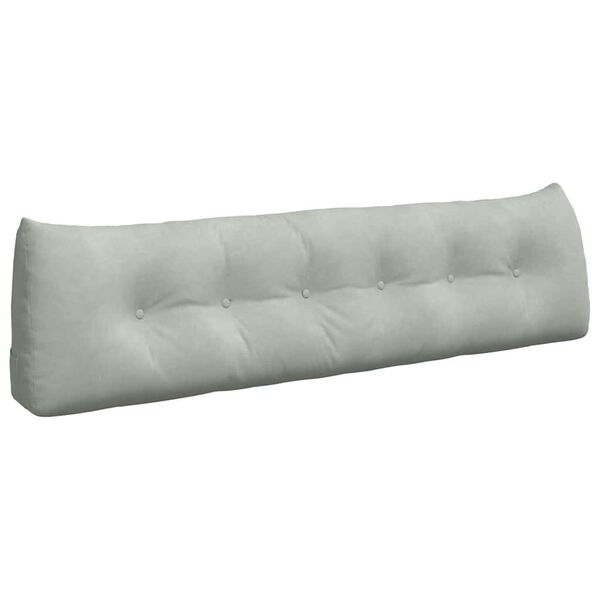 vidaXL Ryggkudde Ljusgr&aring; 180 x 24 x 50 cm Sammet