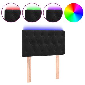 vidaXL S&auml;nggavel LED svart 80x7x78/88 cm sammet