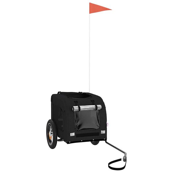 vidaXL Cykelvagn f&ouml;r djur svart oxfordtyg och j&auml;rn