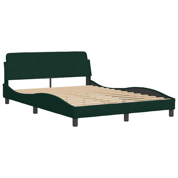 vidaXL Bed Frame without Mattress "Hanko" Dark Green 120x200 cm Velvet