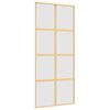 vidaXL Skjutd&ouml;rr guld 90x205 cm frostat ESG-glas och aluminium