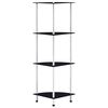vidaXL Hylla 4 hyllplan svart 30x30x100 cm h&auml;rdat glas