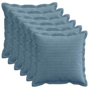 vidaXL Kudd&ouml;verdrag 6 st HOUTEN Bl&aring; 30 x 30 cm manchester