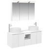 vidaXL Badrumssk&aring;psset 4 pcs Vit 100 x 14,5 x 70 cm Konstruerat tr&auml;