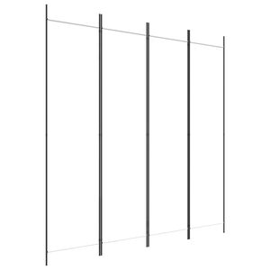 vidaXL Rumsavdelare 4 paneler vit 200x200 cm tyg