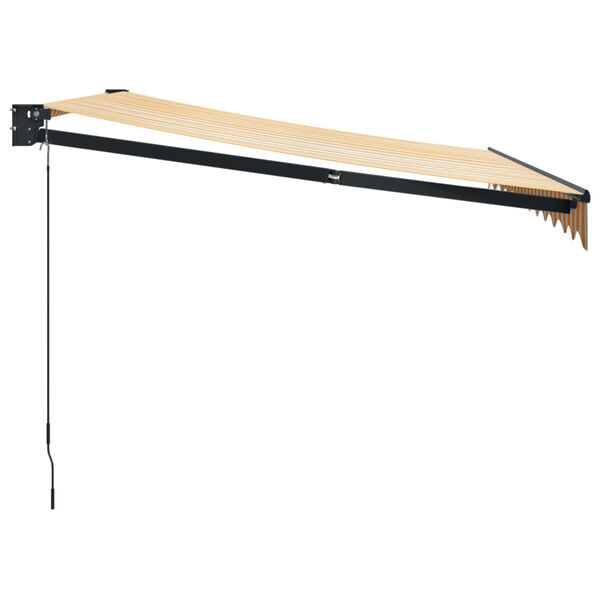 vidaXL Markis inf&auml;llbar gul och vit 3,5x2,5 m tyg&aluminium