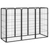 vidaXL Hundbur 8-paneler svart 50x100 cm pulverlackerat st&aring;l