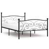 vidaXL S&auml;ngram utan madrass med ribbotten svart metall 140x200 cm