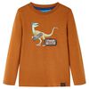 T-shirt med l&aring;nga &auml;rmar f&ouml;r barn konjaksbrun 116