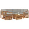 vidaXL Soffgrupper 7 pcs Naturlig och Ljus Gr&aring; Massivt Akaciatr&auml;