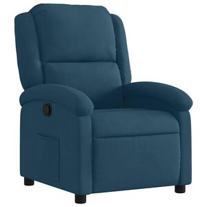 vidaXL Reclinerf&aring;t&ouml;lj bl&aring; sammet