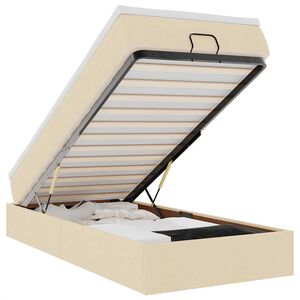 vidaXL Ottoman s&auml;ngram med madrass gr&auml;ddvit 100x200 cm tyg