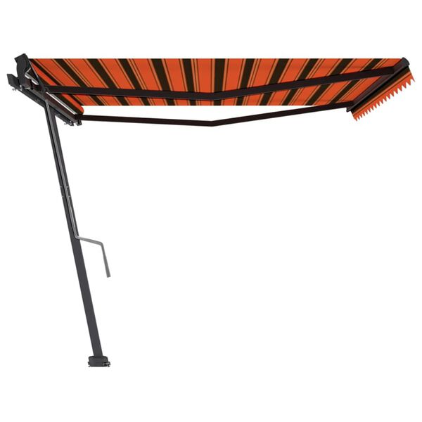 vidaXL Frist&aring;ende markis manuellt inf&auml;llbar 400x350 cm orange/brun