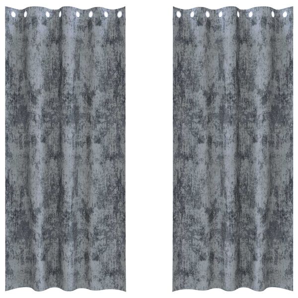 vidaXL Sammetsgardiner 2 pcs Silvergr&aring; 260 x 140 cm Sammet