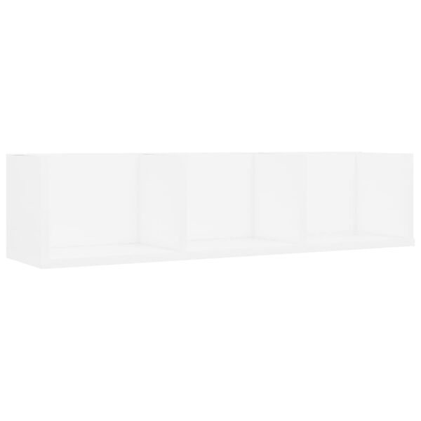 vidaXL CD-hylla vit 75x18x18 cm konstruerat trä