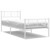 vidaXL S&auml;ngram med huvudgavel och fotgavel vit metall 100x200 cm