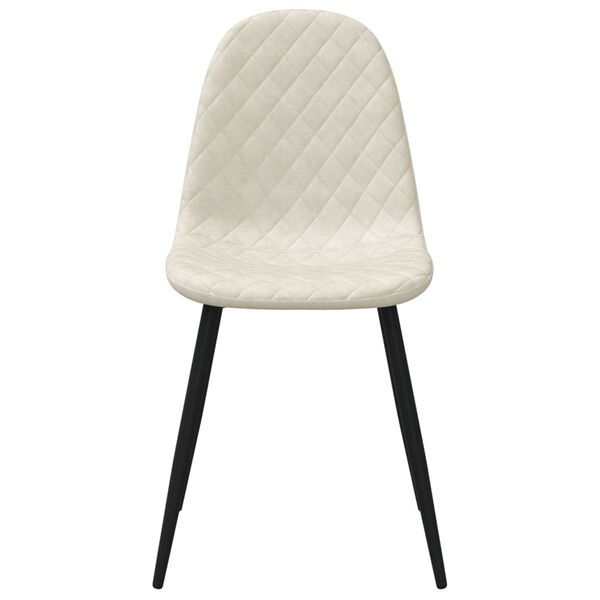 vidaXL Matstolar 4 st gräddvit sammet