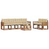 vidaXL Utomhussoffset med kudde 7 pcs Naturlig och Beige