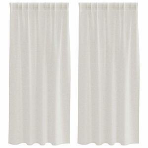 vidaXL Voile Gardin med gardiner 2 pcs Kr&auml;m 175 x 140 cm Polyester