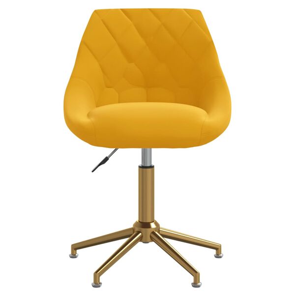 vidaXL Snurrbara matstolar 2 st senapsgul sammet