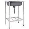 vidaXL Campingdiskbänk rostfritt stål