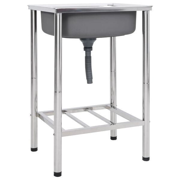 vidaXL Campingdiskbänk rostfritt stål