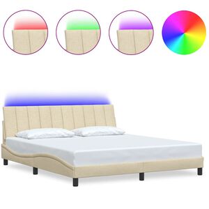 vidaXL Bed Frame without Mattress "Hanko" Cream 180x200cm Fabric