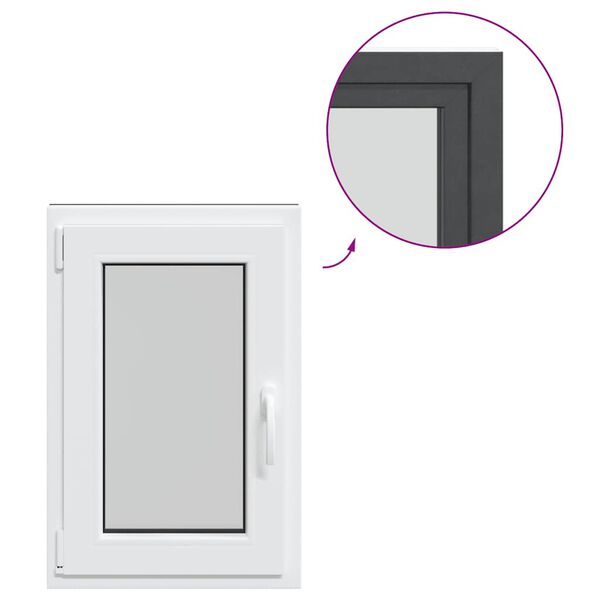 vidaXL K&auml;llarf&ouml;nster "RISOR" 50x75 cm Tilt- och vridf&ouml;nster DIN v&auml;nster antracit