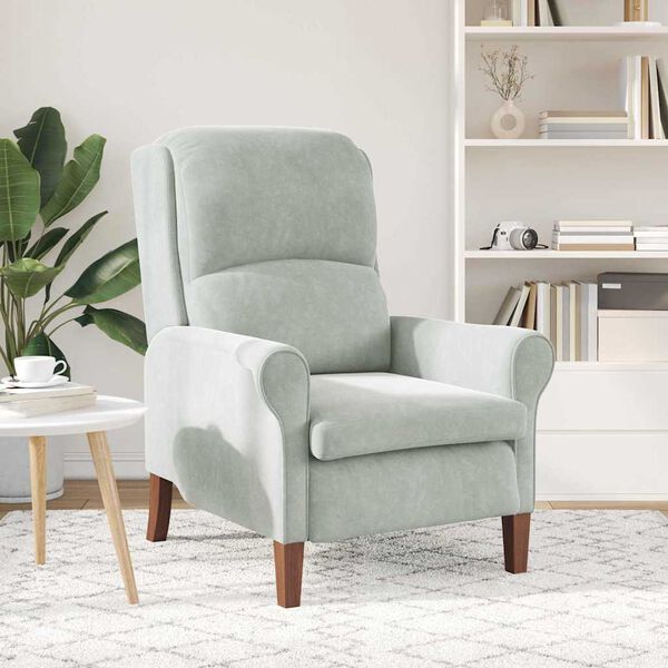 vidaXL fåtölj Ljusgrå 76 x 94 x 102 cm Sammet